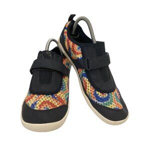 Lands End Youth Size 6M Colorful Swirl Sneakers hook loop Strap  Mesh Upper